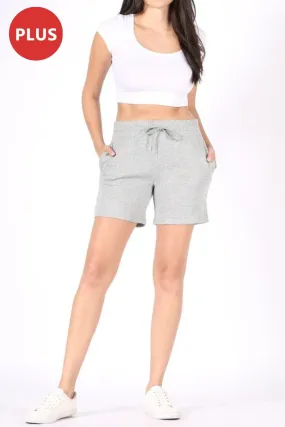 Women's Plus Size Long Fleece Sweat Shorts