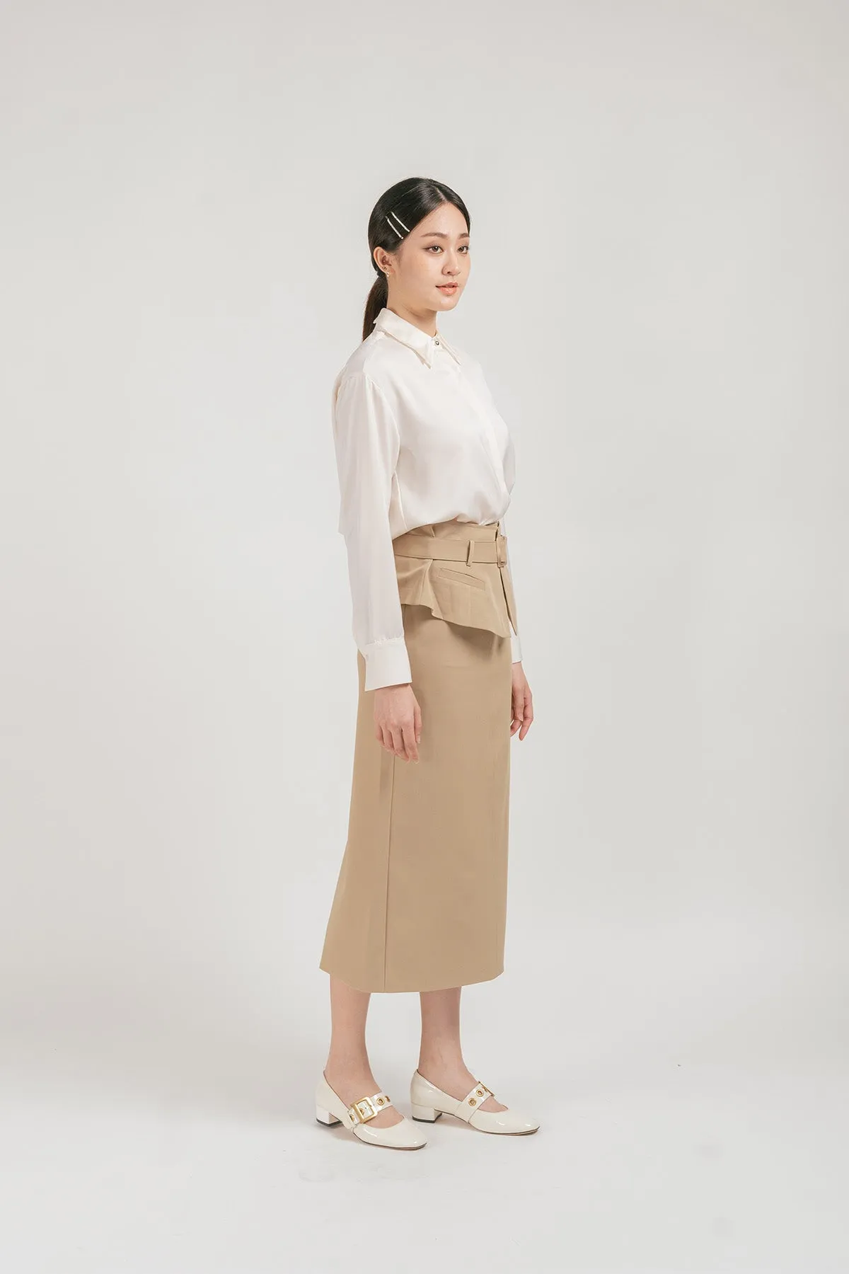 Yonitto Flap Belted Maxi Skirt
