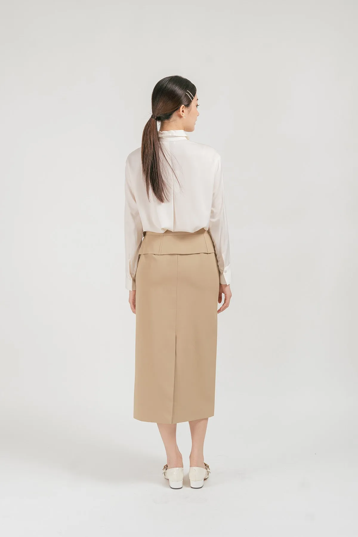 Yonitto Flap Belted Maxi Skirt