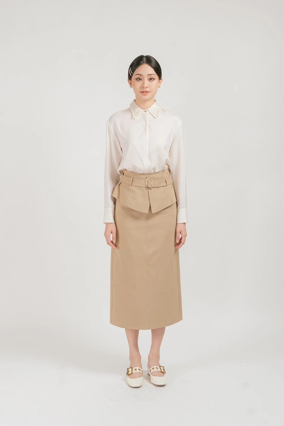 Yonitto Flap Belted Maxi Skirt