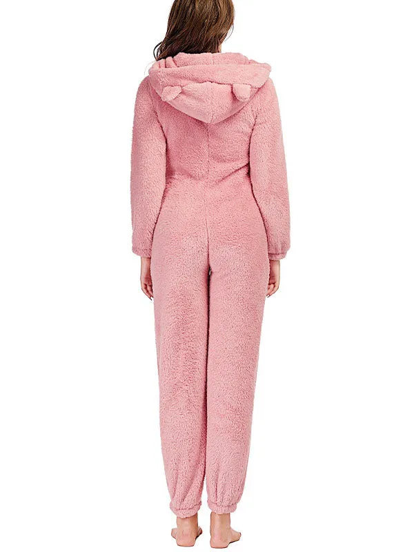 Zip Up Fleece Lounge Jumpsuit
