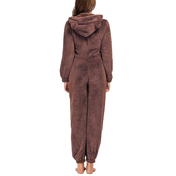 Zip Up Fleece Lounge Jumpsuit