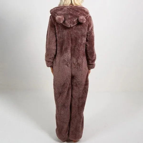 Zip Up Fleece Lounge Jumpsuit